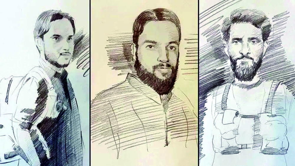 Security agencies release sketches of 3 terrorists.